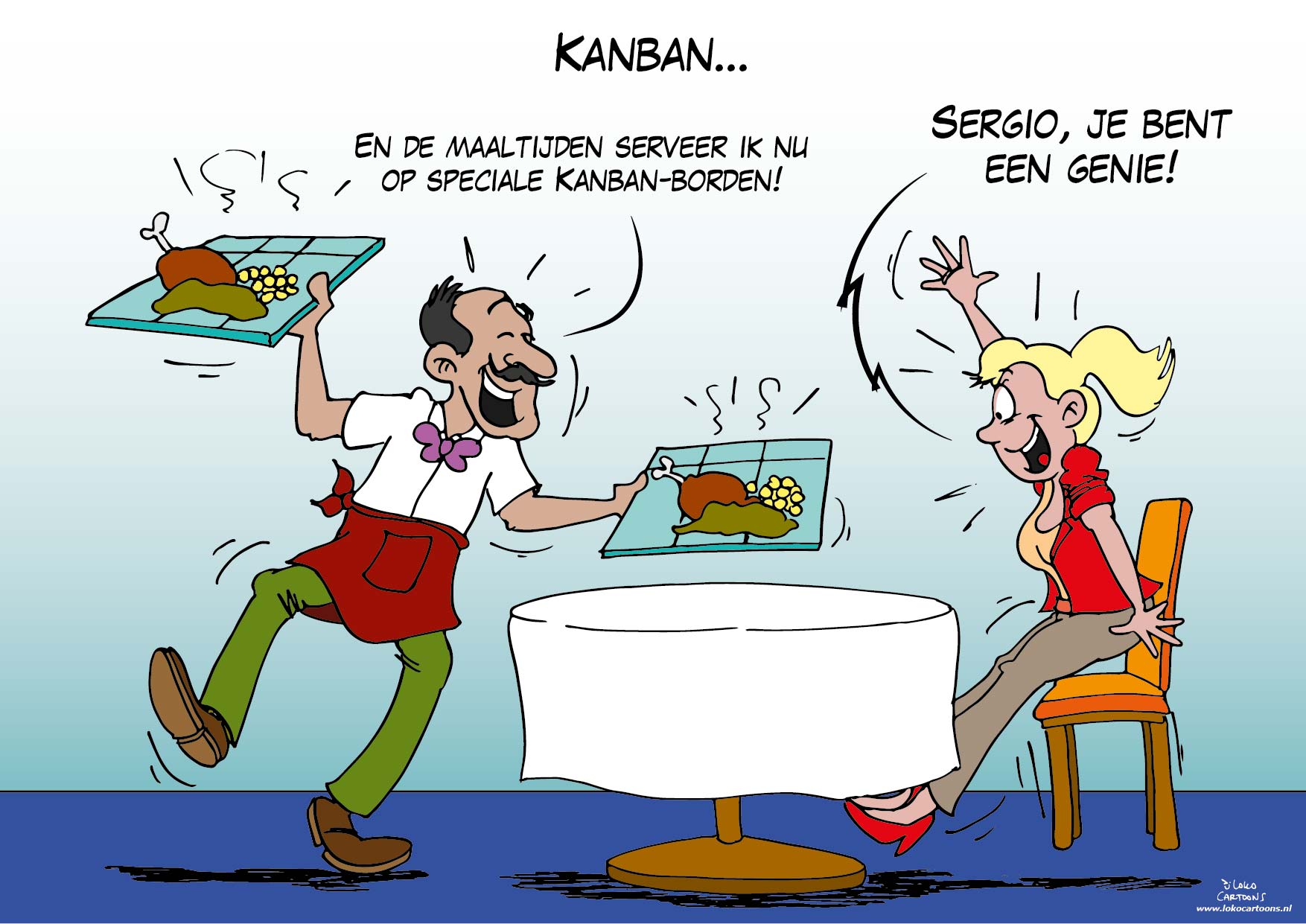 Cartoon over Kanban