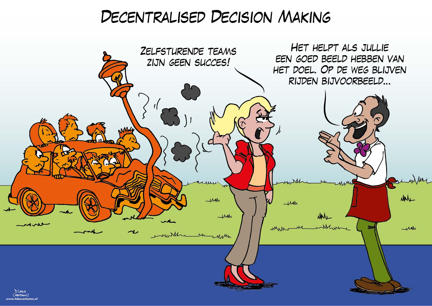 Cartoon bij Decentraliced Decision Making